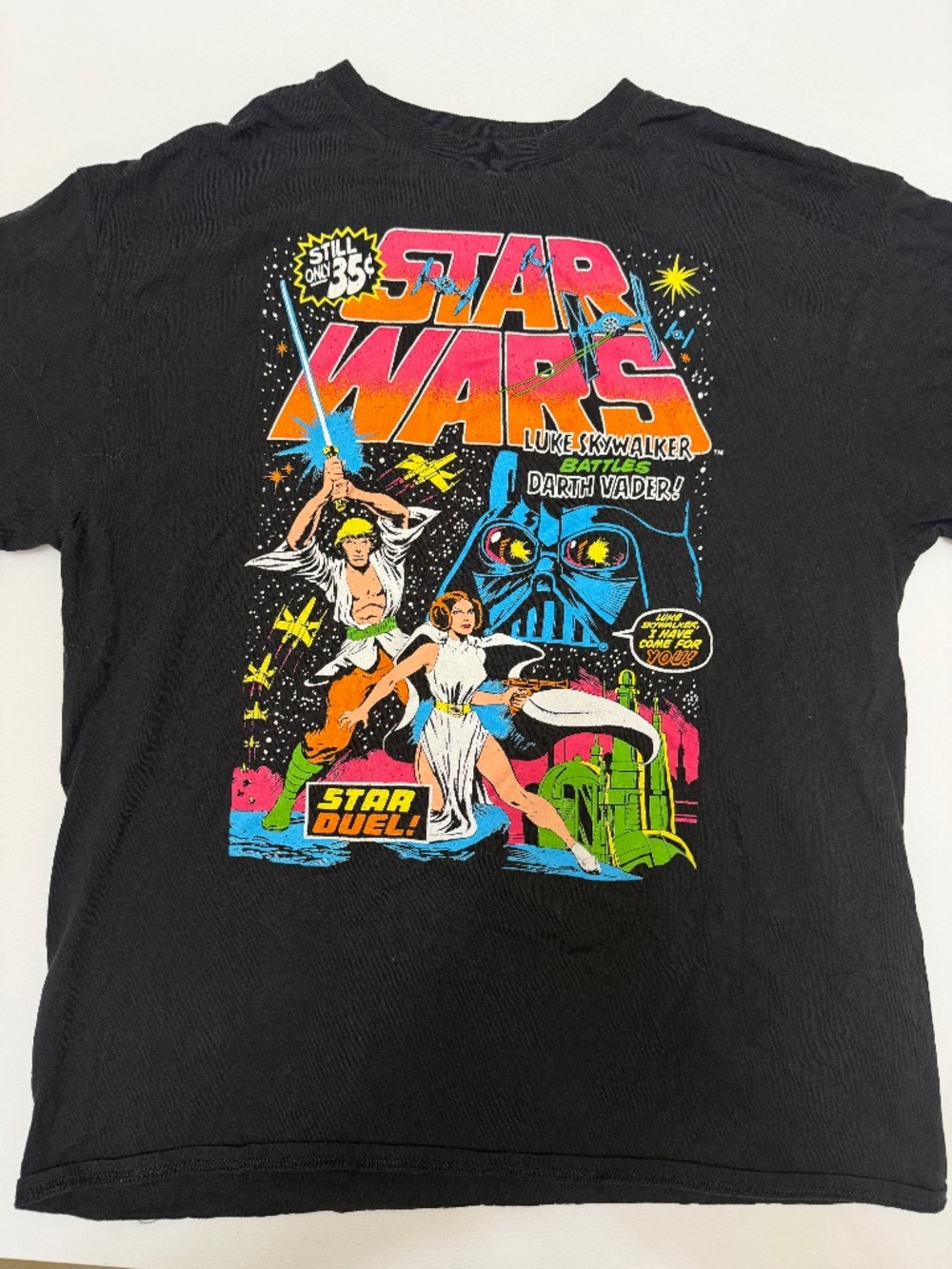 Star Wars Luke Skywalker Darth Vader Comic Graphic T-Shirt Men’s L